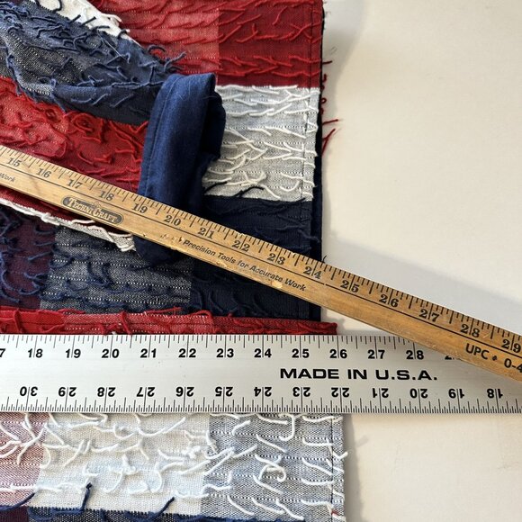 Keren Hart Womens Textured Shacket Red White Blue Plaid Button Up Shirt Cotton L - Picture 6 of 7